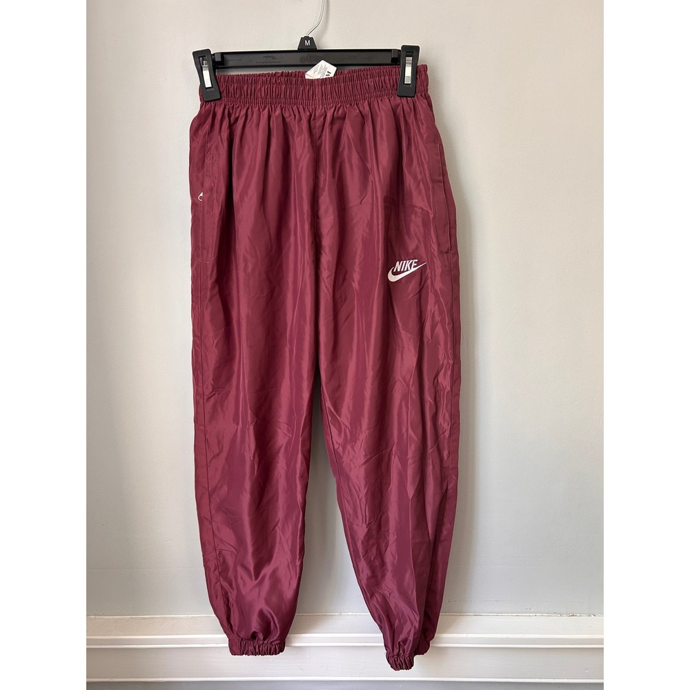 Nike Kids Burgundy Track Pants Elastic Waist Athletic Joggers Size M